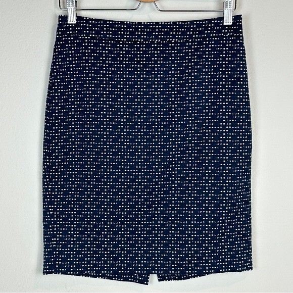 J. Crew Factory Navy Printed Pencil Skirt 2 - Picture 1 of 7